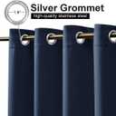 NICETOWN 2 Panels Outdoor Curtains for Patio Waterproof Extra Long 108", Windproof Thermal Insulated Top and Bottom Stainless Steel Grommet Blackout Outdoor Drapes for Porch, Navy Blue