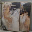 Large Framed Neutral Abstract Set of 2 Wall Art for Living Room, Minimalist Contemporary Modern Canvas Artwork for Walls, Brown Beige Gray Painting Print Wall Decor Bedroom Hallway Office, 24x36 Inch