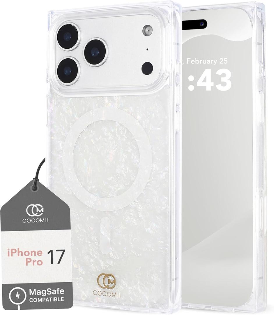 Cocomii - Rectangle Case Compatible with iPhone 17 Pro - Compatible with MagSafe, Opalescent Pearl, Glitter Sparkle, Glossy, Magnetic Phone Case for iPhone 17 Pro 6.3 inch, Opal Nebula
