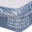 Pure Bedding Satin Sheets Luxury Silky Bed Sheets - Extra Soft 1800 Microfiber Sheet Set, Wrinkle, Fade, Deep Pocket Fitted Sheet, Flat Sheet, Pillow Cases - California King [4-Piece, SkyBlue]