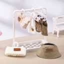 Soulchen 3 Pcs 17cm Clothes Set(No Doll) Hat & Overalls Set Knitted Clear Protective Case for Doll Exquisite Accessories