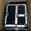 Stagiant Rolling Makeup Case Cosmetology Case on Wheels 4 in 1 Large Cosmetic Organizer Train Case Makeup Travel Case with Key Swivel Wheels Nail Artist Salon Storage Traveling Cart Trunk Black