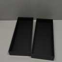 VeyFey Bamboo Drawer Organizer, Stackable Utensil Organizer for Kitchen, Bamboo Storage Box Wood Silverware Tray for Drawer 15" x 6" x 2" Set of 2 (Black)