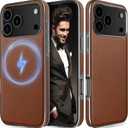 LOHASIC for iPhone 17 Pro Max Case, Classic Business Compatible with MagSafe Luxury Leather Strong Magnetic with Soft Microfiber Lining Cover 6.9 inch 2025, Brown
