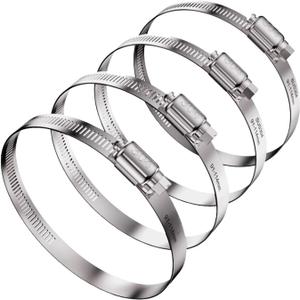 60-Piece Stainless Steel Hose Clamp Kit Adjustable Worm Gear Clamps for Plumbing, Automotive & Mechanical Use 304 Stainless Steel, 16-25mm & 19-29mm (0.5 Width), 5/16 for Others (Pack 4)