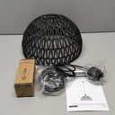 JONATHAN Y 20" Black Modern Bohemian Woven Rope LED Pendant Light Fixture, Adjustable Dome Ceiling Lamp for Kitchen Island, Rope Shade, Coastal Farmhouse Decor (JYL6504C)