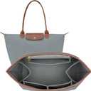Felt Purse Organizer Insert for Longchamp Le Pliage S Bag Handbag Leather edge Longchamp Organizer Insert (Light Gray, Small)