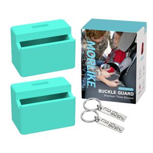 Morlike Silicone Seatbelt Secure Buckle Safety Cover Lock | Keep Children Safe in Car Seat and Prevent Kids from Accidentally Unbuckling | Buckle Guard Fits Almost Vehicles (Light Blue, 2 Pack)
