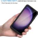 Lanhiem for Samsung Galaxy S23+ Plus Case, IP68 Waterproof Dustproof Case with Built-in Screen Protector, Rugged Full Body Shockproof Protective Cover for Galaxy S23 Plus 6.6 Inch, Black/Clear