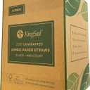 600 Count | Kingseal FSC Certified Disposable Paper Drinking Straws, BLACK, Unwrapped, 7.75 inch Length x 0.6mm diameter, "Jumbo" Size, Biodegradable, Earth Friendly, Bulk Pack - 600 Straws per Box