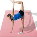 UMINEUX Large Yoga Mat for Men and Women 1/4 & 2/5 Inch Extra Thick TPE Fitness Mat for Home Gym Workout, Non-Slip, Eco Friendly Exercise Mat for Yoga, Pilates, Stretching, Meditation (Rose Tan & Dawn Blue)