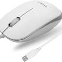 Macally USB Wired Mouse for Mac and Windows - Plug and Play 3 Button Corded Computer Mouse Wired for MacBook Pro/Air, Apple iMac, Laptop, PC Desktop, Notebook, Scroll Wheel Layout with Long Wire Cord