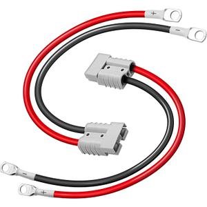 2Pcs 50A Battery Quick Connector, Anderson Connector 50A Kit, 7AWG 600V 1.64ft Battery Cables with M8 Terminal, Battery Quick Connector Waterproof for Battery Cars, Sightseeing Cars, Tractors, Motors