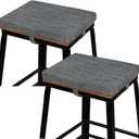 baibu Set of 2 Rectangle Bar Stool Cushions, Non-Slip Dining Chair Pads Kitchen Bench Stool Cushions with Machine Washable Cover - Only 2 Pads (Grey, 15.711.81.5in) (15.7x11.8x1.5 Inch (Pack of 2))