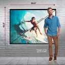 Pyle Manual Pull-Down Projector Screen - Universal 72-inch Roll-Down Retractable Manual Projection Screen w/ Auto-Locking, Adjustable Screen Height, Black Masking Border - 42.5" x 56.6" PRJSM7206