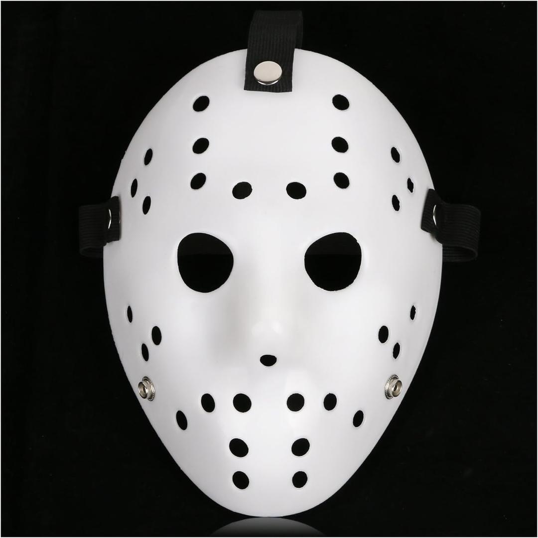 CASA CLAUSI Mask Cosplay Halloween Costume Mask Prop Horror Hockey Pure White