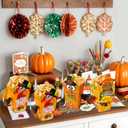 24Pcs Thanksgiving Popcorn Boxes, Autumn Pumpkin Turkey Maple Leaf Disposable Paper Treat Boxes, Suitable for Autumn Thanksgiving Themed Party Decorations