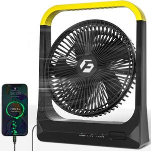 Battery Powered Fan - 20800mAh Rechargeable Fan Portable 9-inch (up to 72Hrs work time) - Ventiladore Recargable para Cuba, Suit for Camping, Bedroom, Desktop, Table, Office, and Outdoor