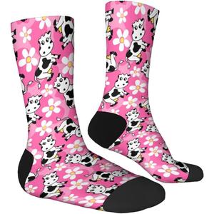 Funny Dress Socks For Men Women Crazy Novelty Casual Graphic Crew Socks Gifts (Pink)