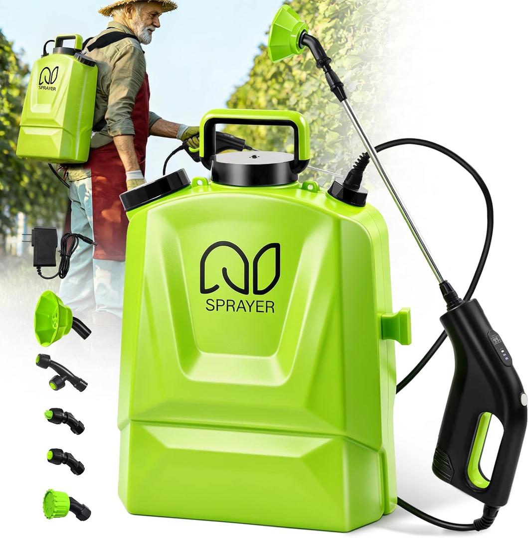 Battery Powered Backpack Sprayer 4.2 Gallon, Electric Garden Sprayer in Lawn