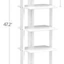 7-Tier Bookshelf, Narrow Bookcase with LED Lights, 47.2 Inch Book Shelf for Small Space, Display Storage Shelf for Living Room, Bedroom, Home Office, Study, White