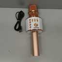 BONAOK Wireless Bluetooth Karaoke Microphone,3-in-1 Portable Handheld Karaoke Mic Speaker Machine Home Party Birthday for All Smartphones PC(Q37 Rose Gold)