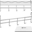 2 Pcs 5 Hook Attachment for Wire Shelving 1.5 x 12 x 4 Inch Hanging Hooks Rack Wire Chrome Plated Steel Shelf Accessories Metal Hook Bars for Storage Display Organizer (Chrome)