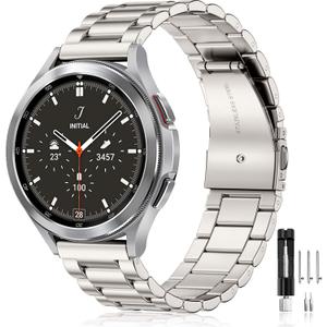 Lerobo Stainless Steel Band Compatible with Samsung Galaxy Watch 8 7 6 5 4 FE 40mm 44mm 45mm/Galaxy Watch 8 Classic 6 4 Classic 43mm 47mm 42mm 46mm, 20mm Metal Replacement Band for Men Women (Starlight)