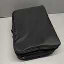 gzcz Large Capacity Travel Makeup Train Case,Professional Cosmetic Bags for Women,Portable Makeup Brush Bag Organizer Storage with Adjustable Dividers and Shoulder Strap (Black)