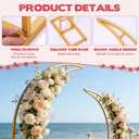 Gold Wedding Flower Arch Stand 2-Pack Curved Half Arch Backdrop Frames (6.6 ft & 7.9 ft) for Ceremony, Proposal, Bridal Shower, Garden Party Metal Event Frame for Floral & Balloon Decorations, Extra Large