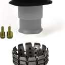 Universal Toe Touch (Tip Toe, Foot Actuated) Bath Tub/Bathtub Drain Stopper Includes 3/8" and 5/16" Fittings (With Hair Catcher, Antique Brass)