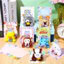 30 Pcs 15 Sets Back to School Mini Stuffed Animals Bulk with Cards First Day of School Mini Animal Plush Toy Soft Plush Doll for Party Favor Classroom Exchange Prizes