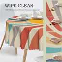Oil-Resistant Tablecloth - Waterproof Washable Floral Design, 60 Inch Round Table Cover for Kitchen Dining, Outdoor Picnic, Party, Home Decor (Sun)