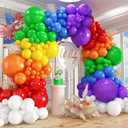 412pcs Rainbow Balloon Arch Kit Assorted Colors 18 12 10 5 Inch, Different Sizes Matte Latex Colorful Balloons for Baby Shower Birthday Wedding Party Decorations