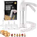 YOOUSOO Cookie Press Gun, Cookie Press Kit For Baking, Decoration with 12 Cooking Discs and 6 Piping Tips, Cookie Maker Machine for Christmas Party (marked size)