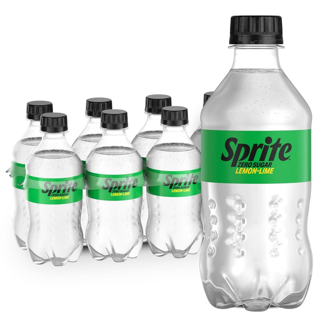 2 x Sprite Zero Sugar Lemon Lime Diet Soda Pop Soft Drinks, 12 fl oz, 8 Pack (EXP 09/21/26)