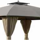 Garden Winds Reinforced RipLock 350 Replacement Canopy Top Cover Compatible with Broyhill Eagle Brooke Ashford 10' x 12' Gazebo Models A101007600, A101007603, A101007604 – Slate Gray