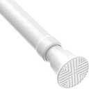 MEXAU White Tension Curtain Rods18 to 36 Inch,Small Curtain Rods No Drilling,Short Tension Rod,Adjustable Spring Rod for Windows,Door,Closet