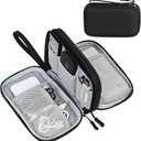 FYY Electronic Organizer, Travel Cable Organizer Bag Pouch Electronic Accessories Carry Case Portable Waterproof Double Layers Storage Bag for Cable, Cord, Charger, Phone, Earphone, Black