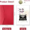 3 x Funny Valentine's Day Card: 'You're Just My Type'Favorite Love Story, Anniversary greeting cards, typrewriter, Love blank card, Birthday card for boyfriend, husband, wife (DTK-247)