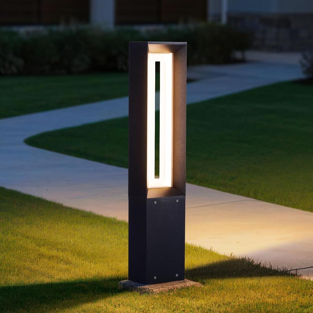 MVBT Landscape Path Lights, 31.5" AC100-240V Outdoor Pathway Lights, IP65 Waterproof Bollard Light, 3000K LED Bollard Landscape Lighting, Modern Commercial Curb Appeal Light for Driveway Sidewalk Lawn