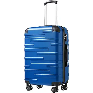 Coolife Luggage Suitcase Carry-on Hardside Travel Luggage TSA Lock Spinner Telescopic Handle L(28inc)