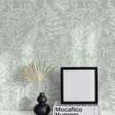 Safiyya Peel and Stick Wallpaper Green and White Floral Leaf Contact Paper Peel and Stick 17.3"x 197" Wall Paper Self Adhesive Removable Wallpaper for Bedroom Bathroom Vinyl Roll
