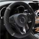 Osilly Bling Car Steering Wheel Cover, 15 Inch Rhinestones Soft Leather Elastic Steering Wheel Protector, Sparkly Crystal Diamond for Women Girls, Car Interior Accessories for Most Cars (Black)