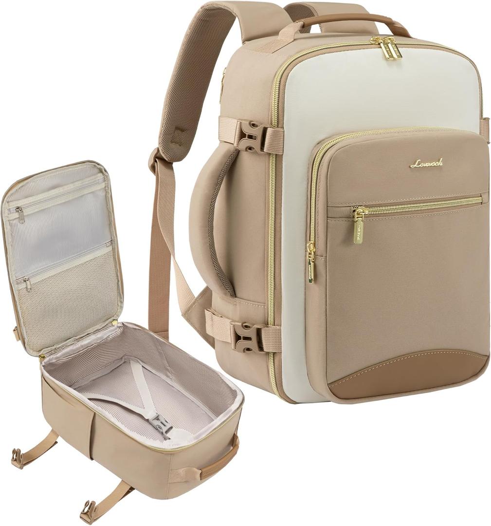 LOVEVOOK Travel Backpack for Women & Men, Beige