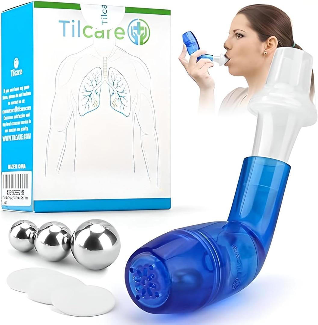 Breathing Trainer & Lung Trainer - Breathing Exercise Device for Lungs, Complete Breather Device & Lung Exerciser Device, Best Breathing Device & Lung Strengthener, Tilcare Respiratory Trainer