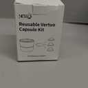 Nessus Reusable Pod Kit for Nespresso Pods Vertuo, Reuse Old Coffee Pods for Nespresso Vertuo: 100 Pcs Aluminum Foil Seal Lid, Holder, Brush, Refillable Vertuo Plus Next Capsule Machine(No Pods Come) (Black)