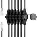 50FT 12 Gauge SJTW Power Extension Cord 3 Prong, 5-15R Male Plug to Female Connector, 6 Outlet, Multiple Evenly-Spaced Plug, Suitable for Stage Setting or Outdoor, UL Certified