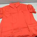 siliteelon Button Down Shirts for Women Stain-Resistant Short Sleeve Collared Dress Shirt Business Casual Tops Work Blouse, Red XL