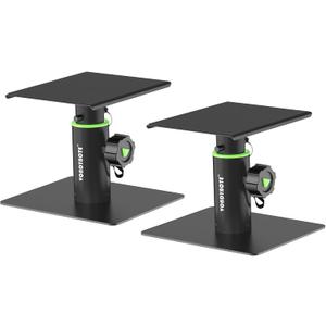 Set of 2 Studio Monitor Stand Small Desktop Speaker Stands Tablet Stand Holders 6" Tall Height Adjustable for Small Speakers, Projector, HiFi Speakers, Blue Tooth Speakers